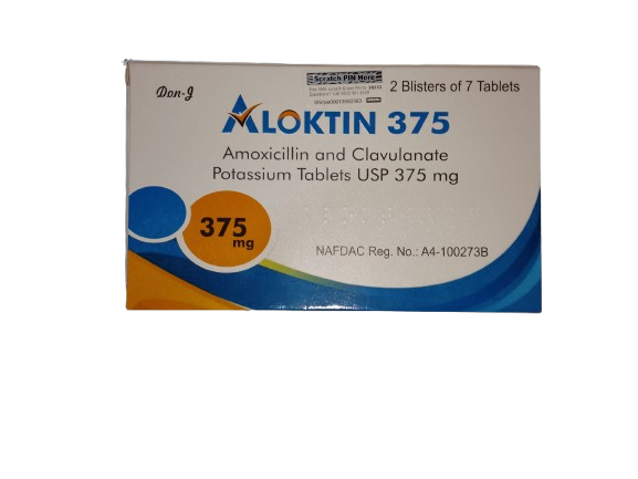 Amoxicillin and Clavulanate 375mg (Aloktin)