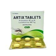 Artemether 80mg and lumefantrine 480mg (Artix Tablets)